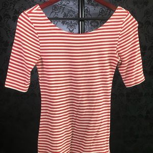 Banana Republic red and white striped casual shirt